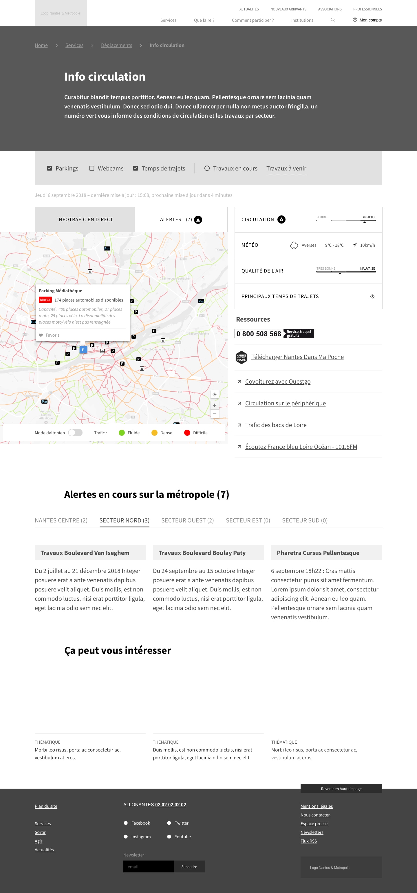 wireframe page info circulation métropole de nantes